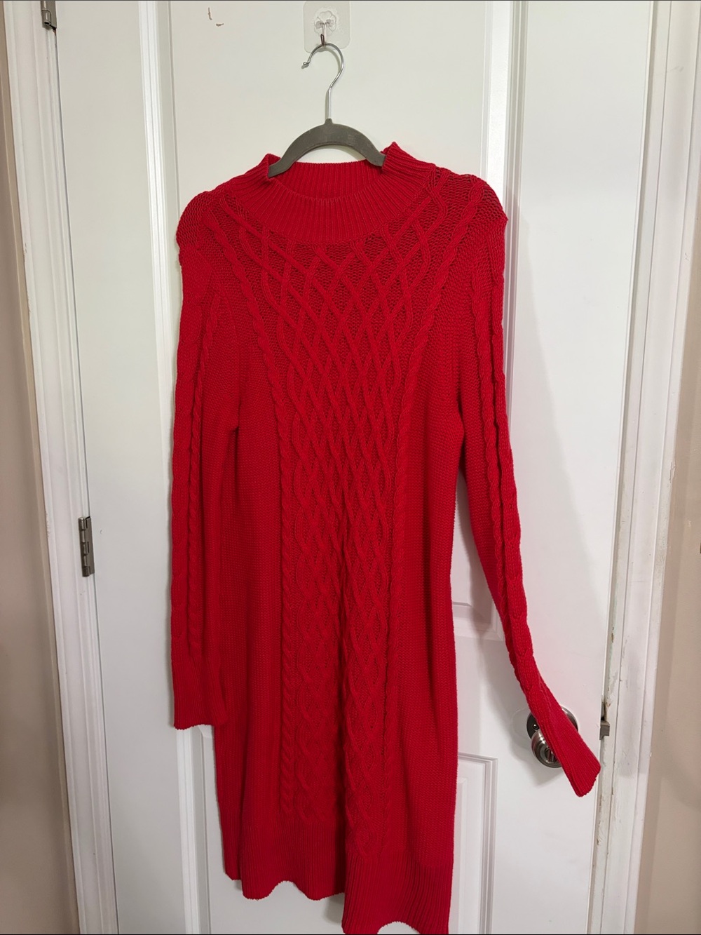 Old Navy Red Cable-Knit Sweater Dress